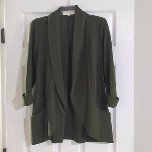 FrenchMauve Open Front Blazer, Green, Size Medium